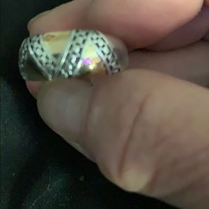 Gold and sterling silver ring